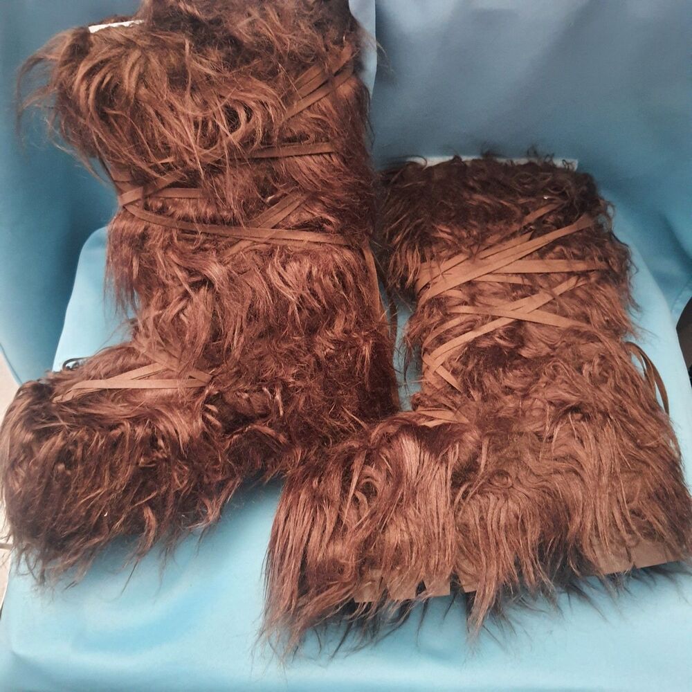 NEW Darker Wavs Brown Yeti Faux Fur Boots Size 10 Festival Rave Halloween - Picture 2 of 6